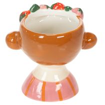 Article Visage de fillette dans un pot de fleurs avec des fraisiers endormis, décoration pour salon, printemps, 13 cm