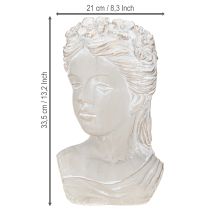 Article Pots de fleurs buste femme en pierre aspect antique 21×17,5×33,5 cm