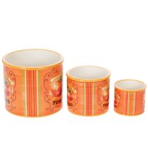 Article Ensemble de 3 pots à tomates décoratifs en céramique pour la cuisine et un style rétro, 14 cm.