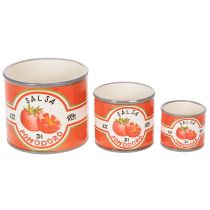 Article Pots décoratifs en céramique à motif tomate, 14 cm, lot de 3, pour une touche d'élégance dans votre intérieur.