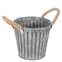 Article Pot décoratif en métal avec poignées en corde, Ø16,5 cm