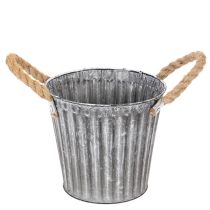 Article Pot décoratif en métal avec poignées en corde, Ø16,5 cm