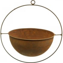 Bol décoratif métal décor anneau patine décoration à suspendre Ø27cm