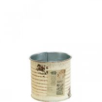 Article Cache-pot en tôle décorative boîte métal crème Ø8cm H7.5cm