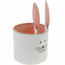 Cache-pot tête de lapin, décoration de Pâques, lapin en métal, décoration printanière à planter