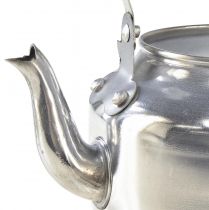 Article Cache-pot métal décoratif cruche d&#39;eau argent vintage Ø15cm