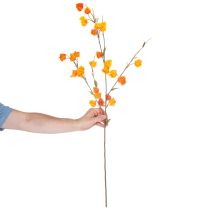 Article Branche artificielle de Physalis avec fleurs 95 cm en plastique et tissu orange
