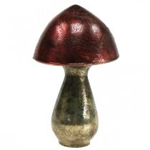 Déco champignon rouge grand verre déco automne Ø14cm H23cm