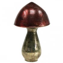 Article Champignon Décoratif Rouge Grand Verre Décoration Automne Ø14cm H23cm