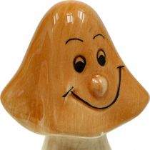 Article Champignons décoratifs en céramique figurines de décoration d&#39;automne marron Ø6cm H10,5cm 3 pièces