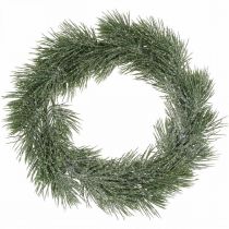 Couronne de Noël branches de sapin artificielles enneigées Ø30cm