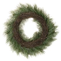 Article Couronne artificielle en branches de pin avec pommes de pin 40 cm