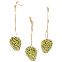 Article Décoration suspendue en céramique pin de 5 cm – Lot de 3