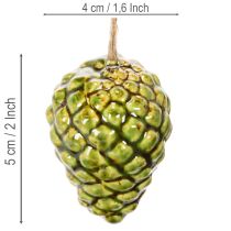 Article Décoration suspendue en céramique pin de 5 cm – Lot de 3