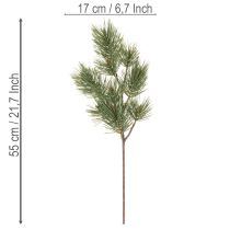 Article Lot de 3 branches de pin artificielles vertes 55 cm