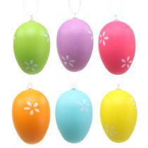 Article Oeufs de Pâques à suspendre colorés 6cm 12pcs