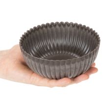 Article Set de 2 Coupes Décoratives Rondes en Plastique Anthracite 15 cm