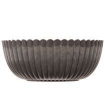 Article Set de 2 Coupes Décoratives Rondes en Plastique Anthracite 15 cm