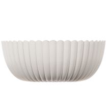 Article Coupe décorative ronde en plastique blanc 15 cm avec surface rainurée