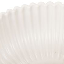 Article Coupe décorative ronde en plastique blanc 15 cm avec surface rainurée