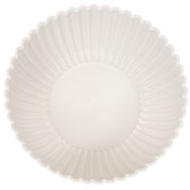 Article Coupe décorative ronde en plastique blanc 15 cm avec surface rainurée