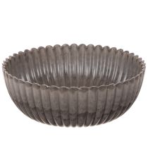 Article Coupe décorative ronde à rainures en plastique anthracite 20 cm - Lot de 2