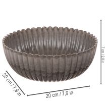 Article Coupe décorative ronde à rainures en plastique anthracite 20 cm - Lot de 2