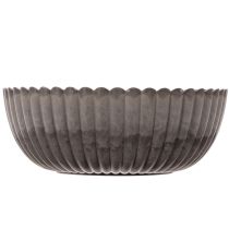 Article Coupe décorative ronde à rainures en plastique anthracite 20 cm - Lot de 2