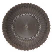 Article Coupe décorative ronde à rainures en plastique anthracite 20 cm - Lot de 2