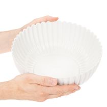 Article Coupe décorative en plastique gris clair à relief - 25 cm
