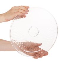 Article Plateau décoratif transparent rond avec pied 32 cm