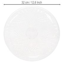 Article Plateau décoratif transparent rond avec pied 32 cm