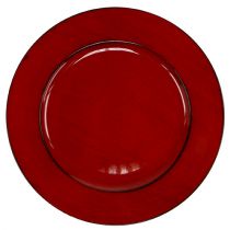 Assiette plastique Ø33cm rouge-noir