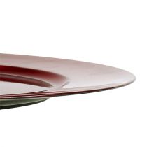 Article Assiettes décoratives en plastique rouge Ø33cm avec effet émaillé 6pcs