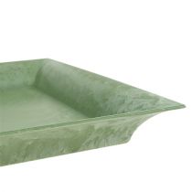 Assiette en plastique vert carré 26 x 26 cm
