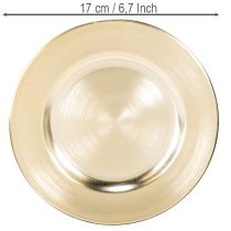 Article Assiettes décoratives rondes en métal doré brillant 17 cm (lot de 6)