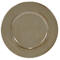 Article Assiettes décoratives rondes en plastique vert et marron 17 cm - Lot de 6