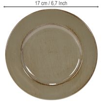 Article Set de 6 petits plateaux de présentation décoratifs 17 cm - Vert et marron