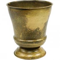 Jardinière vintage métal coupe vase laiton Ø17cm H19cm