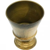 Article Jardinière vintage coupe vase métal laiton Ø14cm H17cm