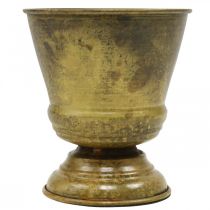 Article Jardinière vintage coupe vase métal laiton Ø11,5cm H13,5cm
