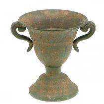 Amphore en métal, tasse à plantes, gobelet avec anses Ø12,5cm H15cm