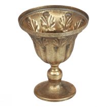Coupe vase déco coupe gobelet métal doré antique Ø13cm H15,5cm