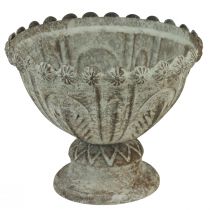 Vase coupelle coupelle décorative métal marron blanc Ø15cm H12,5cm