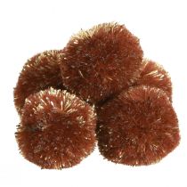 Article Pompons à paillettes marron Pompons 2,5 cm 2 sachets – 24pcs