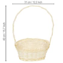 Article Panier déco naturel avec anse 27 cm x 18 cm H43 cm