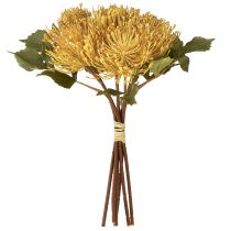 Article Pelote d’épingle artificielle Leucospermum Jaune 30cm 6pcs