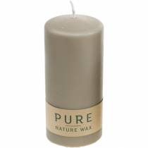 Article Bougie pilier pure marron 130/60 bougie cire naturelle durable stéarine et colza