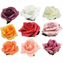 Article Rose mousse Ø3.5cm différentes couleurs 48pcs