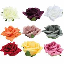 Article Rose en mousse Ø7,5cm différentes couleurs 18 pcs
